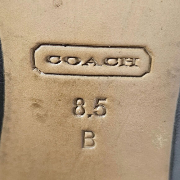 Coach Desaree Dogleash Black Leather Platforms Heels Shoes Women's Size 8.5 B - Picture 7 of 7